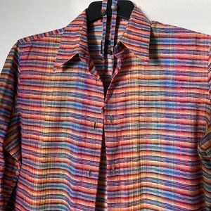Acorn Serape South West Bohlin Indian head buttons Italian Shirt sz 8